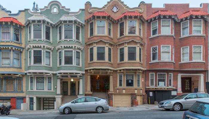 Houses along a street in San Francisco